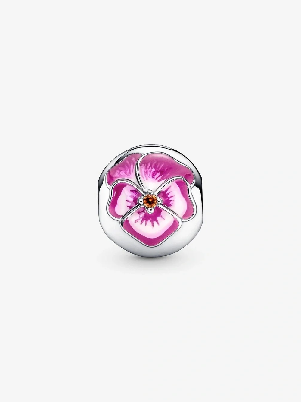 Pandora Pink Pansy Flower Clip Charm39